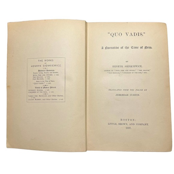 1897 Quo Vadis A Narrative of the Time of Nero Henryk Sienkiewicz - Picture 5 of 8